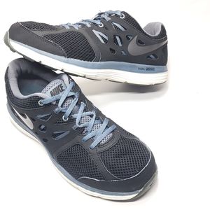 Nike Dual Fusion Lite Men's Black Gray Blue Running Shoes Size 8